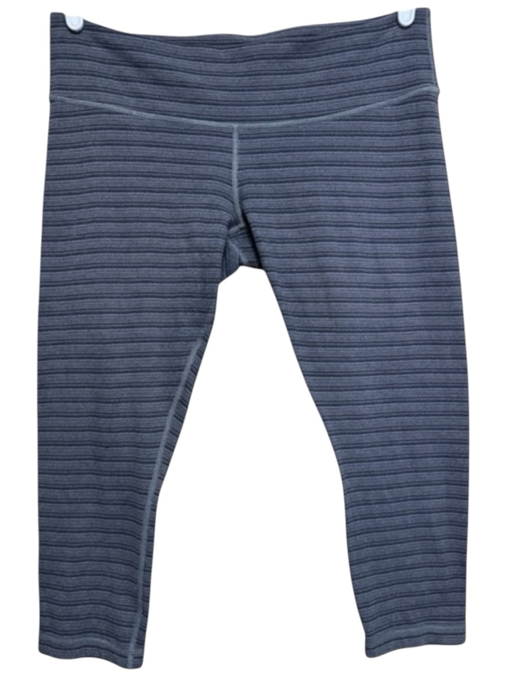 Lululemon Wonder Under Gray Stripe High Rise Cropped Leggings Size 12 Athleisure
